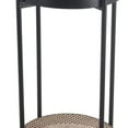 thumbnail image 3 of Metal Accent Table with Mesh Design Shelf and Top, Brown and Black - Saltoro Sherpi, 3 of 5
