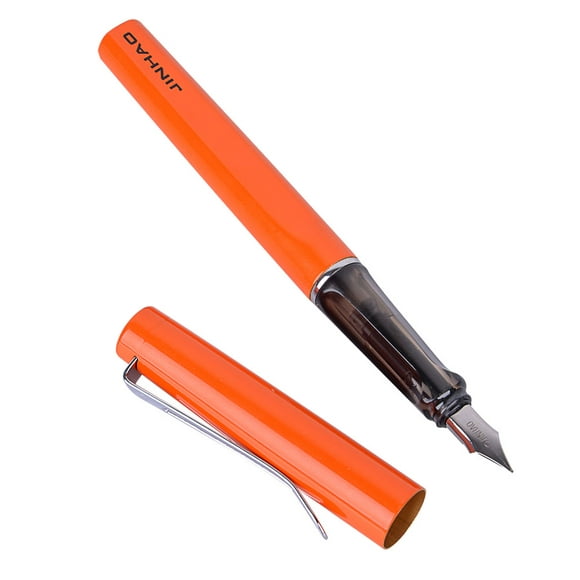 JinHao FP-599 Orange Metal Fountain Pen, Medium Nib (FP-599-3)