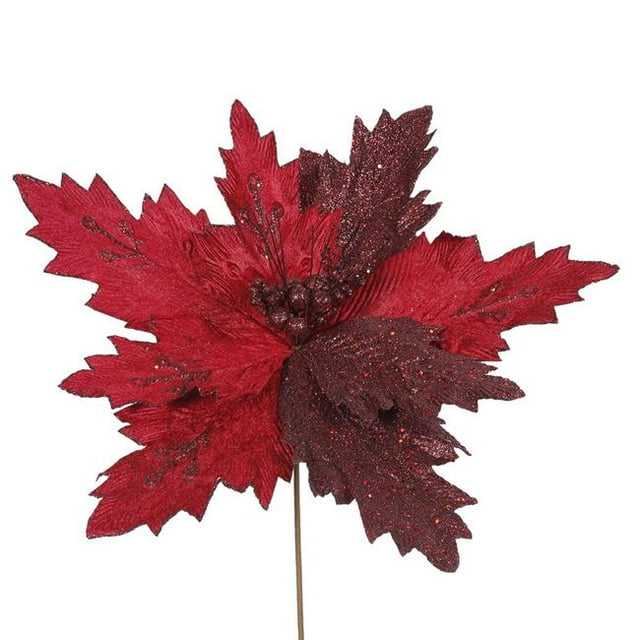 Burgundy Poinsettia Flower, 22 & 21 in.