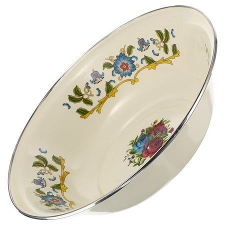 

Retro Enamel Soup Bowl Multi-functional Enamel Basin Vintage Enamelware
