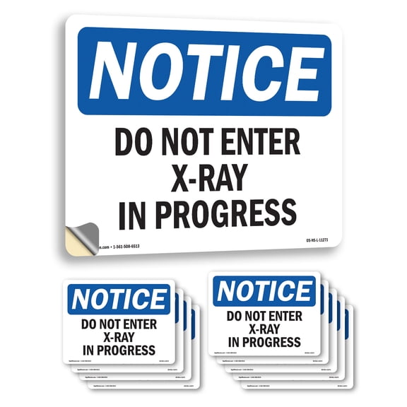 Do Not Enter X OSHA Notice Vinyl Decal Label 10 Inch x 7 Inch - 10 Pack