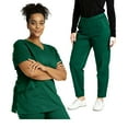 thumbnail image 2 of Yxbdin Scrubs Set for Women Medical Uniform V Neck Short Sleeve Nursing Tops and Elastic Waist Pants Sets Medical Workwear with Pockets Green XXL, 2 of 5