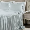 thumbnail image 4 of Lush Decor Ticking Stripe Ruffle Detail Bedspread, Navy, Queen - 3 Count, 4 of 11