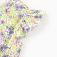 thumbnail image 3 of PatPat Girls Outfit Set Ruffle Floral Print Top with Solid Yellow Shorts Girls Summer Clothes 2 Piece Kids Clothing Set Sizes 5-12Y, 3 of 9