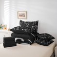 thumbnail image 6 of jejeloiu Cartoon Cute Bow 7-Piece Twin Bedding Sets,Kawaii Bowknot Bowtie Bedding Comforter Set,Silver Black Sheet Sets For Girls,Ultra Soft Home Decor Reversible, 6 of 8
