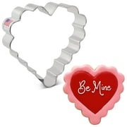 Scalloped Valentine Heart Cookie Cutter, 4" Made in USA by Ann Clark