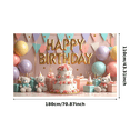 thumbnail image 2 of Decorative Banner Happy Birthday Cake Teddy Bear for Birthday Celebration Kids Party Decorations, 2 of 7