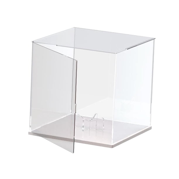 Caja de almacenamiento de fútbol, soporte para recuerdos, diseño apilable, transparente, vertical, de acrílico, para guardar balones de fútbol y Blanco