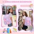 thumbnail image 3 of Soda Candy Girls Backpack for School Cute Colorblock Kids Backpack with Multi-Pocket Water Resistant Ergonomic Bookbag for Elementary Middle Hight School, 3 of 9