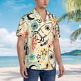 thumbnail image 3 of Xecao Rockets Pattern Men's Hawaiian Shirt with Button Front and Chest Pocket Classic Short Sleeve Beach Vacation Shirt,Large, 3 of 7
