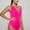 Hot Pink, variant on TACILIP Women's 1 Piece Swimsuit V Neck Bathing Suit Side Drawstring Swim Suits Swimwear Beachwear for Women