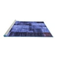 thumbnail image 2 of Ahgly Company Machine Washable Indoor Square Patchwork Blue Transitional Area Rugs, 7' Square, 2 of 4