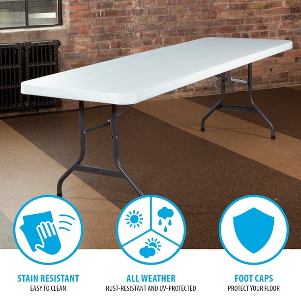 Lifetime 8-Foot Commercial Grade Folding Table, White Granite