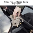 thumbnail image 4 of Gromast 2 in 1 Foldable Stroller Cup Holder + Phone Holder, 360°Rotatable with Adjustable Clip, Universal Cup Holder for Stroller, Wheelchair, Bike, Walker, Scooter, Tricycle - Khaki, 4 of 11