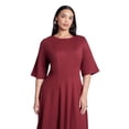 thumbnail image 3 of ELOQUII Women's Plus Size Seam Detail Ponte Workwear Midi Dress, 3 of 4