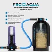 PRO+AQUA RV Water Filter AND Portable Water Softener Regeneration Kit - 5 Micron Filtration, Anti-Corrosion Brass Fittings, Transparent Housing, Filters chlorine, bad taste, odors, sediment, bacteria