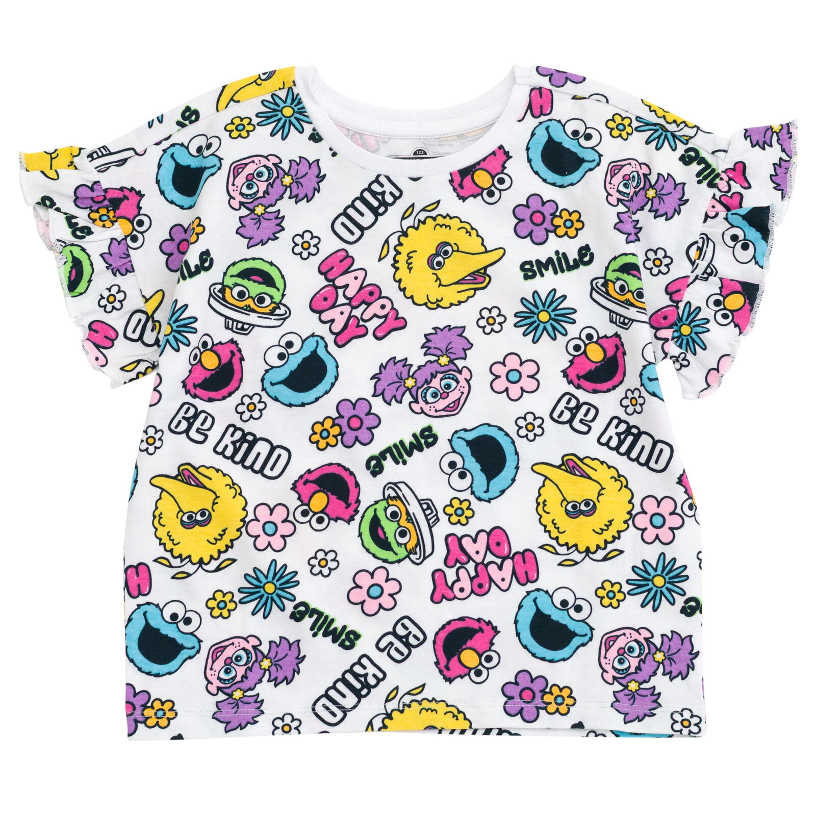 Sesame Street Elmo Cookie Monster Abby Cadabby T-Shirt and Chambray Shorts Outfit Set Infant to Little Kid