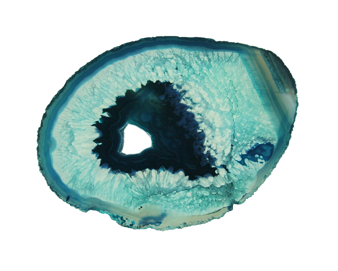 polished rough edges dyed agate crystal slices