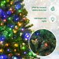 thumbnail image 4 of Gymax 9FT Pre-Lit Christmas Tree Hinged Artificial Tree w/ Metal Stand LED Lights, 4 of 10