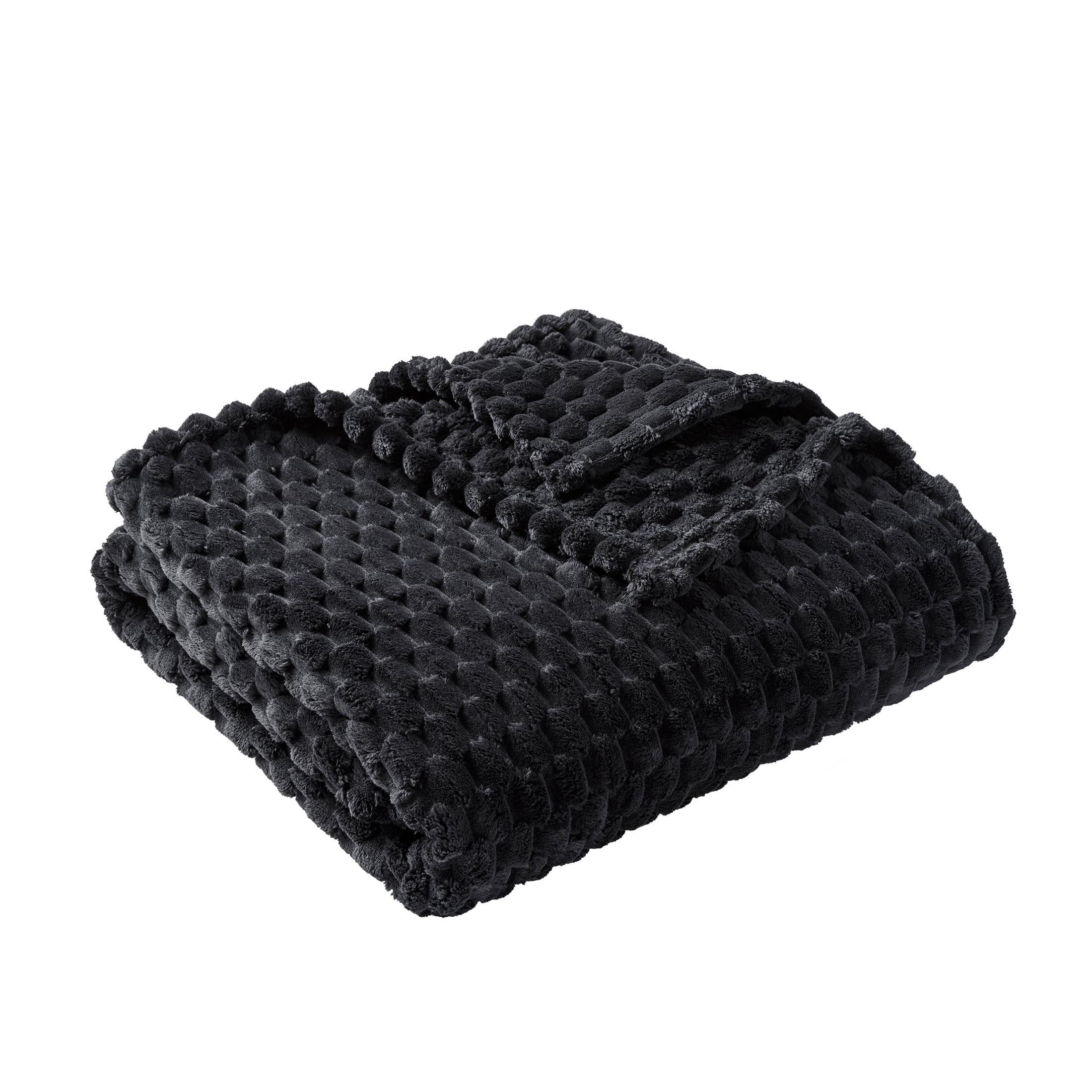 Better Homes & Gardens Textured Velvet Plush Oversized Couch Throw Blanket, Black