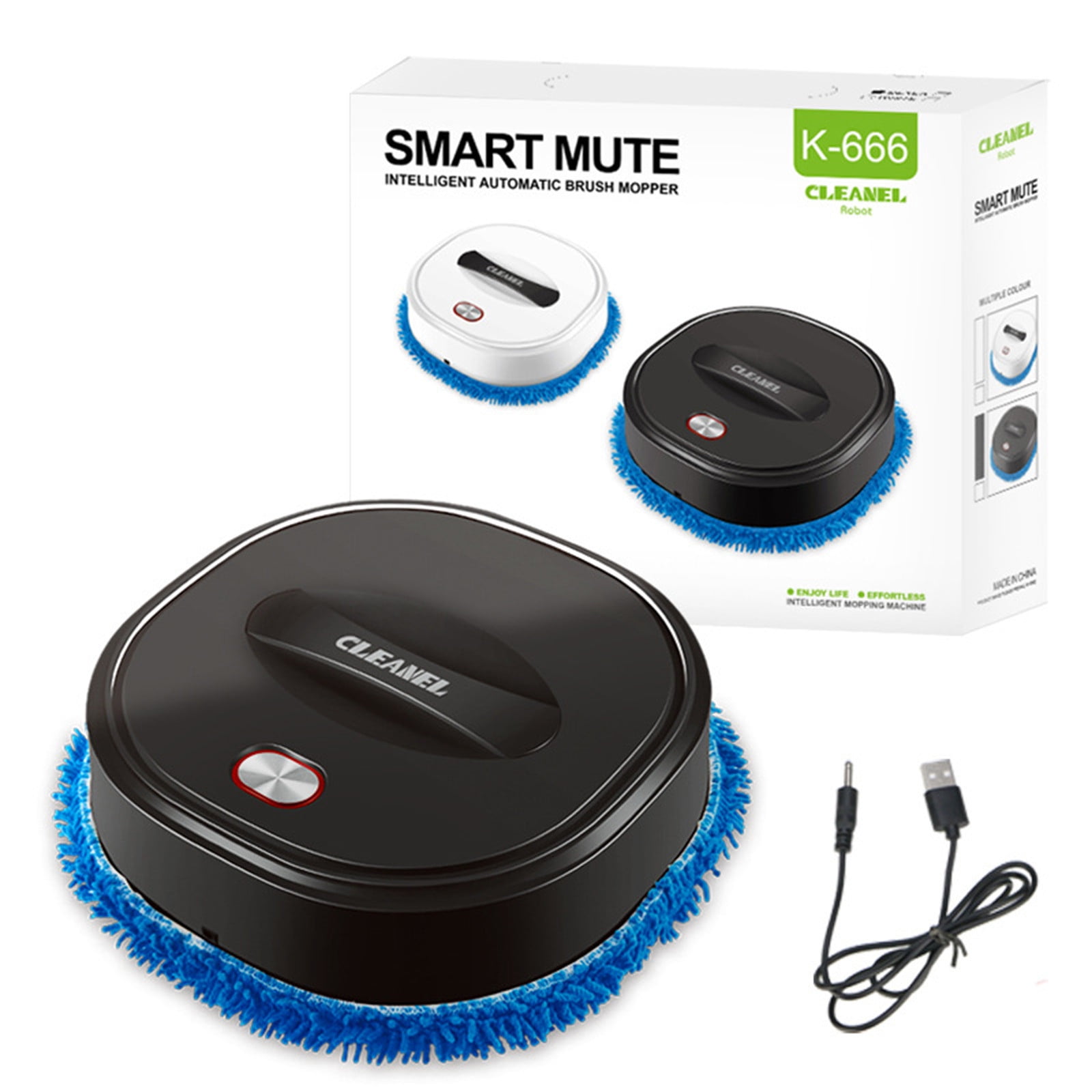 Robot Vacuum Cleaner,Sweeping Robot, Slim Quiet,Cleans Hard Floors To Medium-Pile Carpets,Integral Multiple Cleaning Modes Vacuum Black Free Size