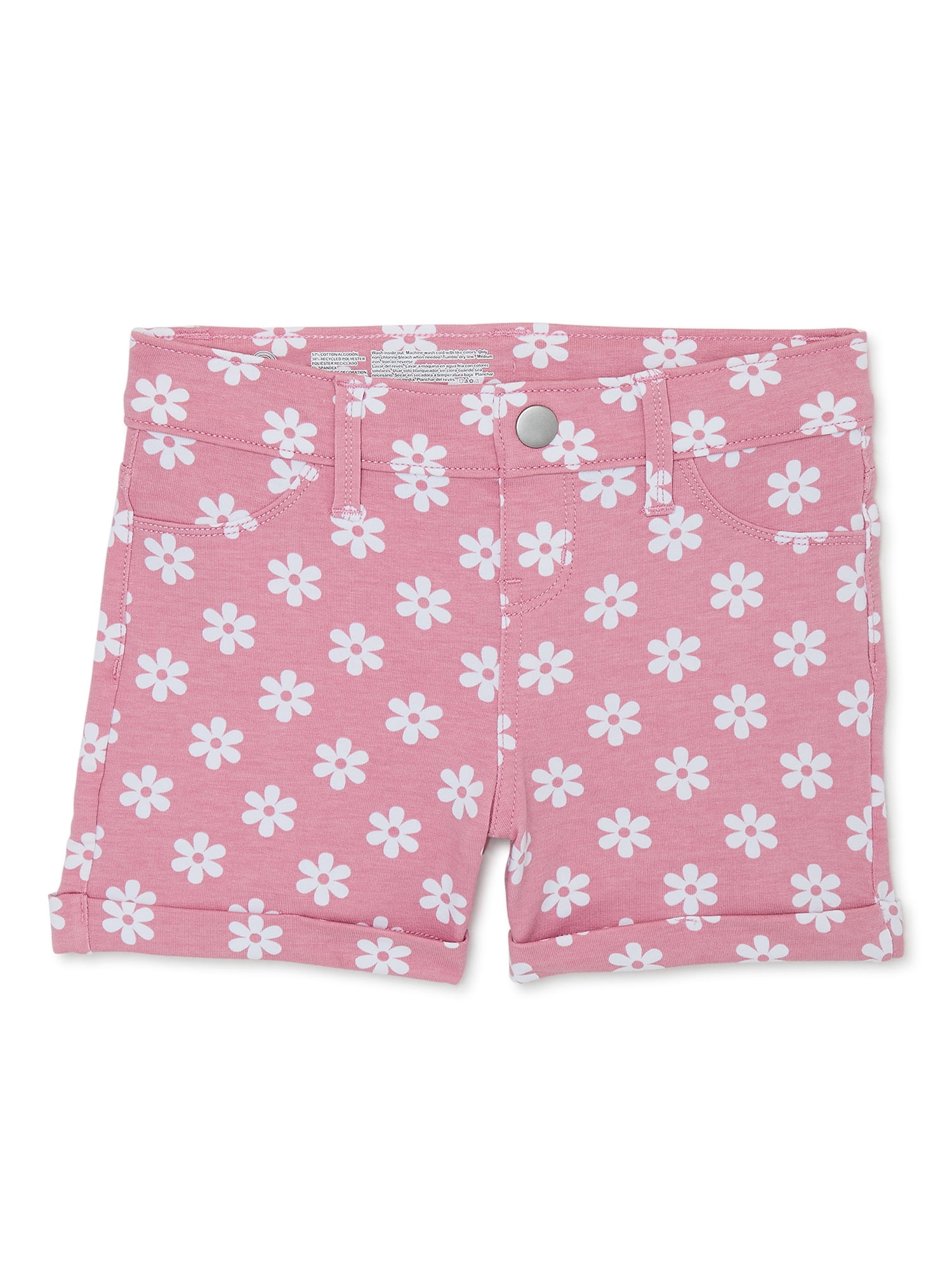 Wonder Nation Girl's Print French Terry Shorts, Sizes 4-18 Plus