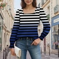 thumbnail image 5 of Royal Blue Teen Girls Long Puff Sleeve Tops Graphic Loose Fit Blouse for Women Collared Scoop Neck Spandex Lounge Winter Fall Shirts 2026 Clothing Country Concert XL, 5 of 6