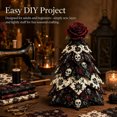 thumbnail image 6 of Beginner Patchwork Sewing Kit Halloween Black Cat Tree 7.48 Inch 3D Quilted Fabric Craft Set for Adults Holiday Tabletop Home Party Decor Gift, 6 of 10