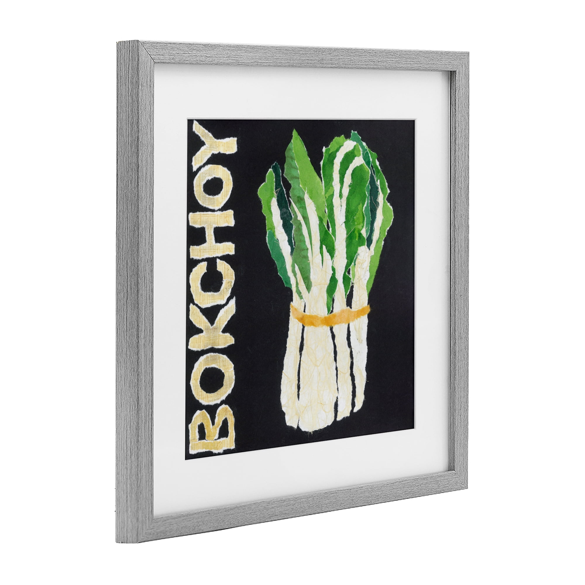 Stupell Industries Bok Choy Leafy Vegetable Gray Framed Print Under Glass, design by Nancy Overton