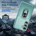 thumbnail image 5 of Hybrid Rugged Case for Samsung Galaxy S24 Phone, Military Grade Heavy Duty Shockproof Rotatable Magnetic Ring Holder Kickstand Armor Dual Layer Cover for Galaxy S24, Green, 5 of 10