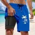 thumbnail image 2 of Workout Shorts Men Swim Trunks Compresssion Liner Inseam Board Shorts Bathing Suit With Pockets Gym Shorts Men Blue S, 2 of 4