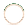 thumbnail image 2 of ANGARA Natural Prong Set Half Eternity Round Emerald Wedding Ring in 14K Rose Gold for Women (Size-1.5mm) | May Birthstone, Birthday, Anniversary, Jewelry Gift for Women | Natural Emerald Ring, 2 of 9