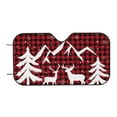 thumbnail image 4 of Uemuo Christmas Buffalo Plaid Pattern Accordion Car Windshield Sun Shade, Foldable Reflective Sun Visor for Car, Reflector Windshield Sunshade-Medium, 4 of 7
