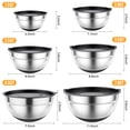 thumbnail image 2 of TINANA 26PCS Stainless Steel Mixing Bowls with Lids Set, Nesting Mixing Bowl Set with Non-Slip Bottom Graters Tools Gadgets, 7/4/3.5/2.5/2/1.5QT Metal Salad Bowls for Serving Prepping Baking, Black, 2 of 6