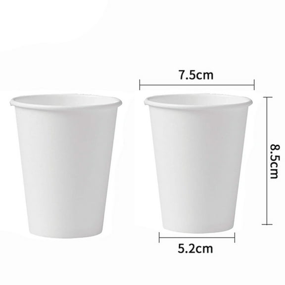 30/50/100/200 Pcs White Paper Cups Disposable Coffee Cups for Hot or Cold Beverage Home Office BBQ Birthday Party Business Event