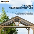 thumbnail image 2 of Sunjoy 13 ft. x 15 ft. Outdoor Patio Hardtop Gazebo, Wooden Frame Metal Gazebo with Brown Steel Gable Roof, Suitable for Patios, Lawn and Backyard, 2 of 9