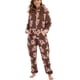 thumbnail image 2 of Puntoco - Mono sin orejas con capucha y cremallera de manga larga para mujer para ropa de dormir para el hogar Puntoco Puntoco-4240, 2 of 9