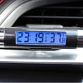 thumbnail image 2 of Mini reloj electrónico retroiluminado 2 en 1 con termómetro y pantalla LCD digital para ventilación de coche, 2 of 7