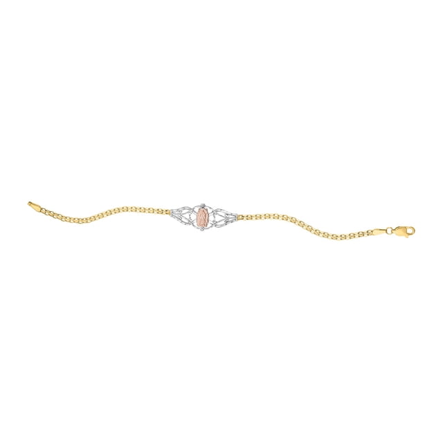 Pulsera Virgen Tejido Perniche De 18 Cm Oro 10 K Joyería M De Leon Pulsera Virgen Tejido Perniche