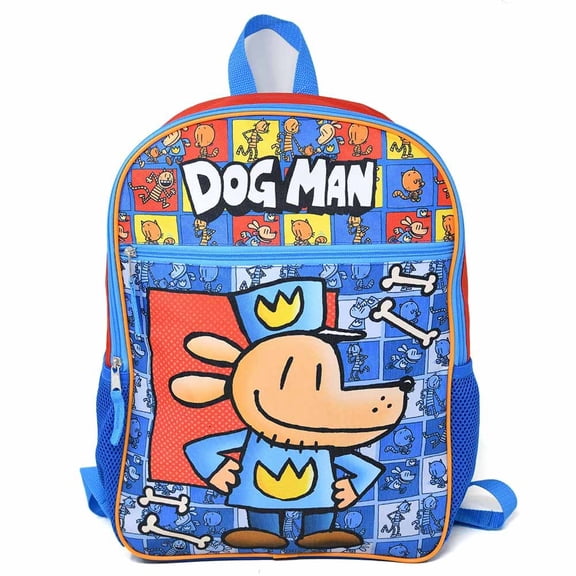 Dogman 16" Backpack with 1 front pocket- Perfect for Preschool & Elementary Boys & Girls