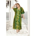 thumbnail image 2 of HAPPY BAY Women's Summer Batik Caftan Loungewear House Dashiki Dress Kaftan Nightshirts for Women Sleepwear 2X-3X Fern, Floral, 2 of 4