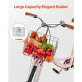 thumbnail image 2 of KFFKFF 26" Cruiser Bike, Single Speed,Rose-Colored Seaside Cycling Bike with Spacious Basket and Back Stand, Reliable & Robust Leisure Bicycle with Modifiable Saddle, 2 of 9
