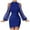 Blue, variant on BangWanChi Dresses for Women Casual Summer Long Dresses for Women Long Dresses for Women Women Round-Neck Solid Color Temperament Long Sleeve Outerwear Blazer Dress