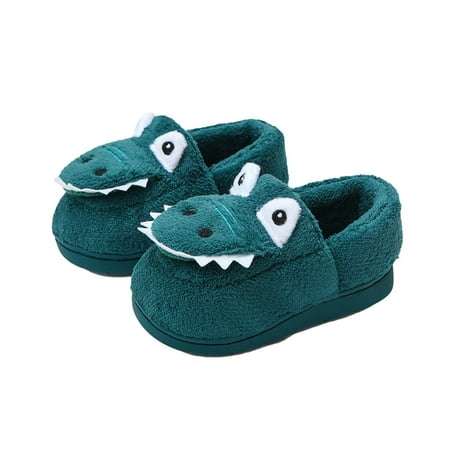 

Odeerbi Clearance Girls Slippers Winter Warm Home Kids Cotton Slippers Cute Dinosaur Pattern Indoor Cartoon Baby Soft Sole Flat Bottom Shoes