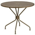 thumbnail image 1 of 35.25'' Round Gold Indoor-Outdoor Steel Patio Table, 1 of 9