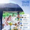 thumbnail image 5 of 10'x20' Pop Up Canopy Tent, Heavy Duty Outdoor Party Tent with Carry Bag and Adjustable Legs, Portable Commercial Instant Canopies and Folding Wedding Tent for Garden, Backyard, Patio (Blue), 5 of 9