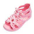 thumbnail image 3 of LNMQLPDBS Little Girl Shoes Kids Soild Color Bowknot Decoration Ankle Shoes with Zipper Back Flat Non Slip Princress Shoes Beach Shoes Girls Sandals Size 3 Girls Dress Sandals for Daily, 3 of 8
