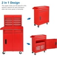 thumbnail image 4 of Ktaxon 2 in 1 Rolling Tool Chest Storage Cabinet, Mechanic Tool Organizer Box, w/5 Drawers, Red, 4 of 8