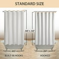 thumbnail image 5 of No Hook Shower Curtain Microfiber - Waterproof Soft Washable Fabric Shower Curtain or Liner with Magnets, Hotel Cloth Shower Curtain, White, Standard Size, 5 of 5