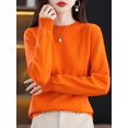 thumbnail image 1 of Suéter de lana 100 % merino de moda, jersey de cachemira, cuello redondo, manga larga, prendas de punto para mujer, ropa de otoño e invierno, tops Aliselect, 1 of 5